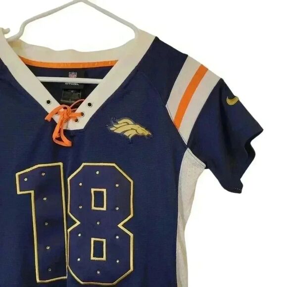 NFL Denver Broncos Eli Manning Women's Navy & Orange Jersey - Picture 2 of 9